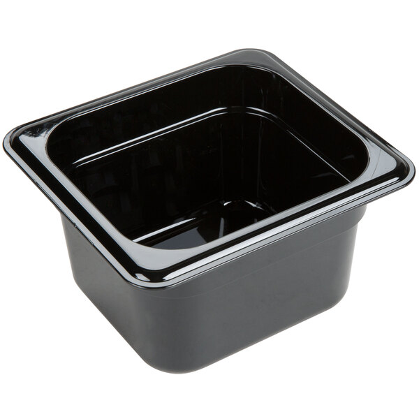 Carlisle 3088503 StorPlus 1/6 Size Black High Heat Plastic Food Pan - 6