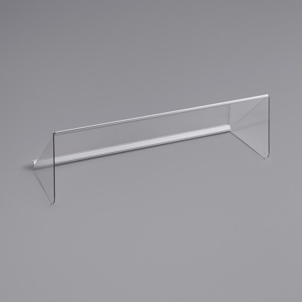 A clear plastic lid for a commercial ice cream freezer on a white background.