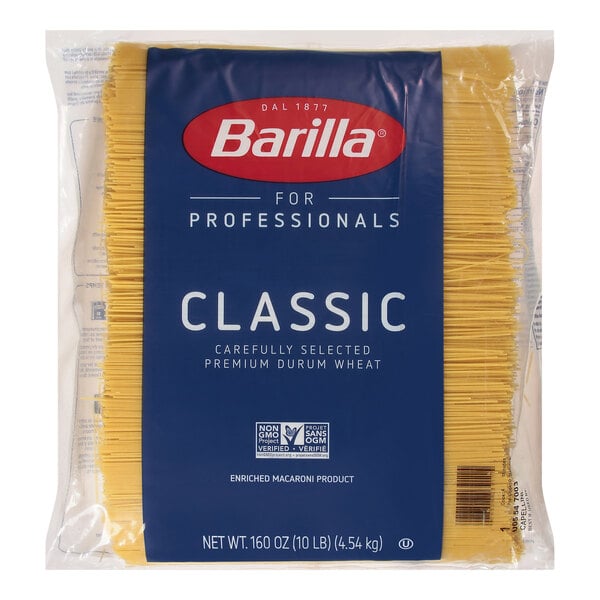 A package of Barilla Capellini pasta on a white background.