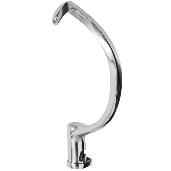 A silver metal dough hook for a Eurodib M30 mixer.