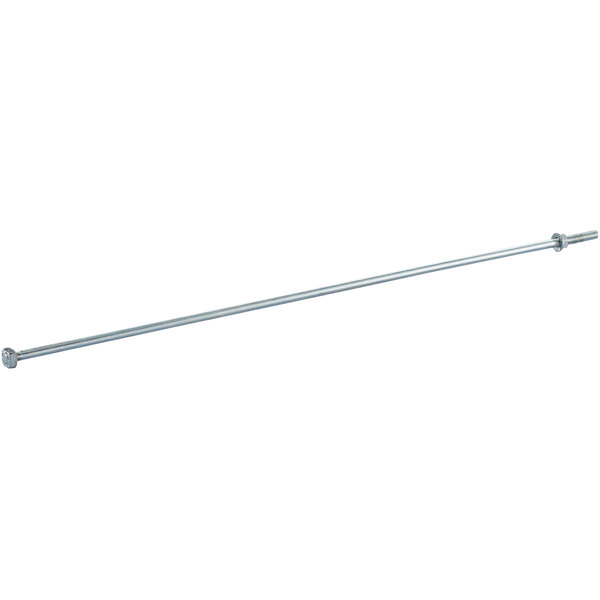 long metal rod with a white background