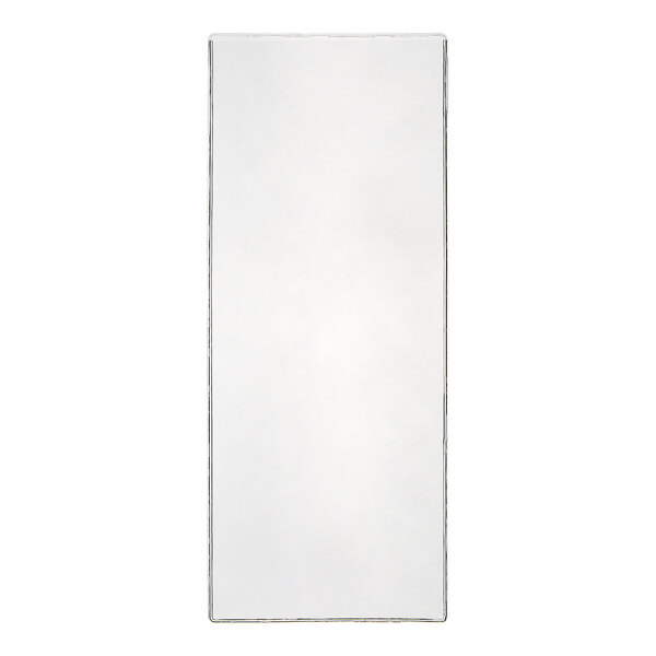 A clear rectangular menu cover with black lines.