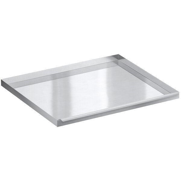 An Avantco stainless steel grease and crumb tray.