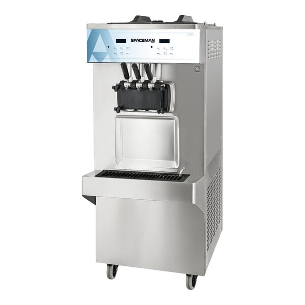 Spaceman 6378-C Soft Serve Floor Model Ice Cream Machine with 2 Hoppers and 3 Dispensers - 208-230V, 1 Phase