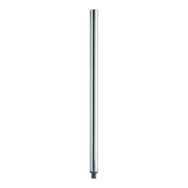 A 32 1/4-inch galvanized steel leg for work tables.