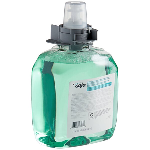 A bottle of GOJO Green Certified Cucumber Melon foaming hand, hair, and body wash.