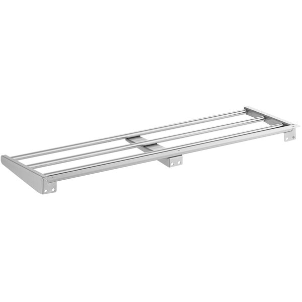 An Avantco stainless steel tray slide with four parallel bars.