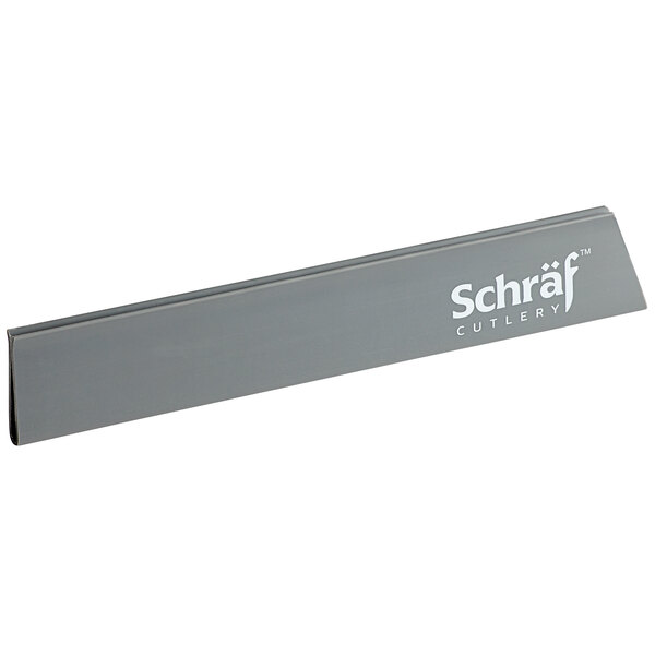 A Schraf gray polypropylene knife blade guard.
