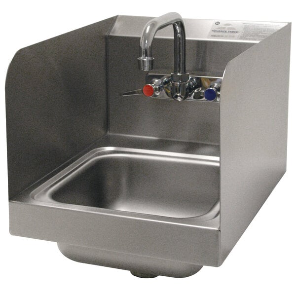 Advance Tabco 7 Ps 56 Space Saving Hand Sink With Side Splash Guards 12 X 16