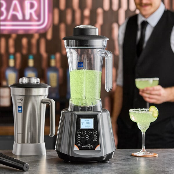 AvaMix BL2E64S 2 hp Commercial Blender with Digital Touchpad Control, Timer, 64 oz. Stainless Steel Jar, and 64 oz. Tritan™ Plastic Jar - 120V