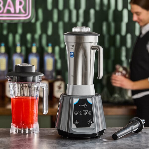 AvaMix BL2K64S 2 hp Commercial Blender with Keypad Control, 64 oz. Stainless Steel Jar, and 64 oz. Tritan™ Plastic Jars - 120V