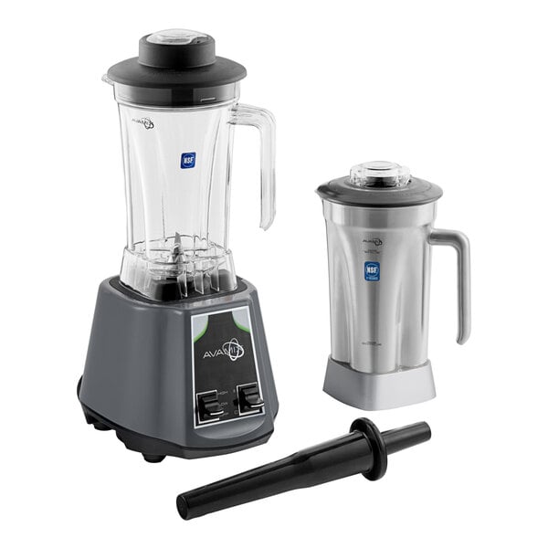 AvaMix BL2T64S 2 hp Commercial Blender with Toggle Control, 64 oz. Stainless Steel Jar, and 64 oz. Tritan™ Plastic Jars - 120V