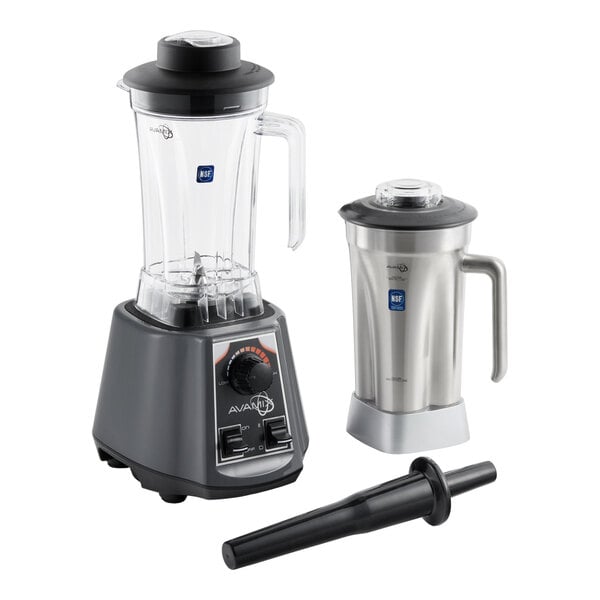 AvaMix BL2VS64S 2 hp Commercial Blender with Toggle Control, Variable Speed, 64 oz. Stainless Steel Jar, and 64 oz. Tritan™ Plastic Jars - 120V