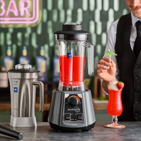 AvaMix BL2VS64S 2 hp Commercial Blender with Toggle Control, Variable Speed, 64 oz. Stainless Steel Jar, and 64 oz. Tritan™ Plastic Jars - 120V