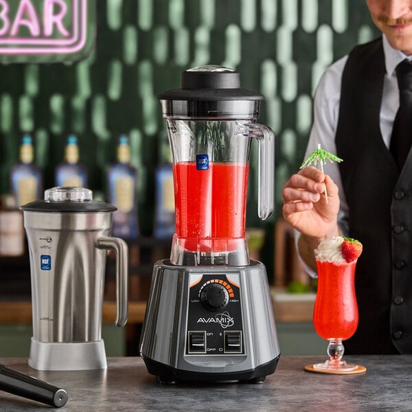 AvaMix BL2VS64S 2 hp Commercial Blender with Toggle Control, Variable Speed, 64 oz. Stainless Steel Jar, and 64 oz. Tritan™ Plastic Jars - 120V