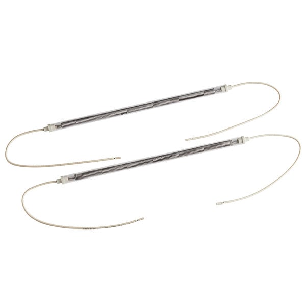 several metal rods with wires