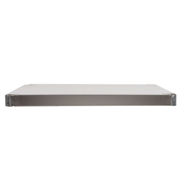 An Advance Tabco stainless steel rectangular shelf.