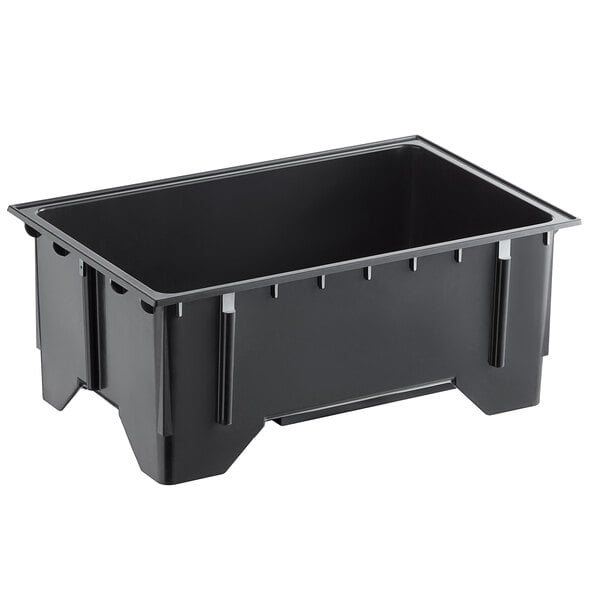 A black Vollrath ServeWell well assembly with a black lid.