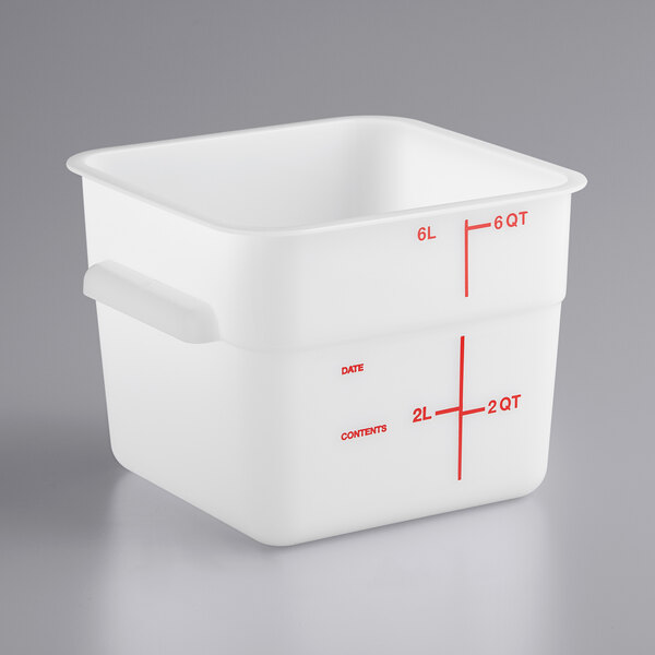 6-Quart Square White Food Storage Container