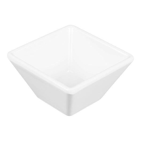 American Metalcraft MELSC20 2.4 oz. White Melamine Square Sauce Cup - 12/Case