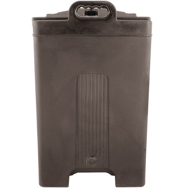 A black rectangular Carlisle Cateraide XT insulated beverage dispenser with a lid and handles.