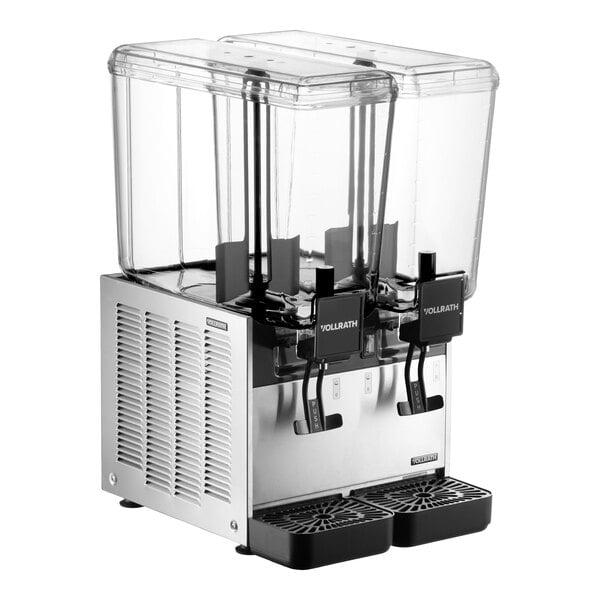Vollrath VBBE2-37-S Double 5.28 Gallon Bowl Refrigerated Beverage Dispenser with Stirring Paddle Circulation - 115V