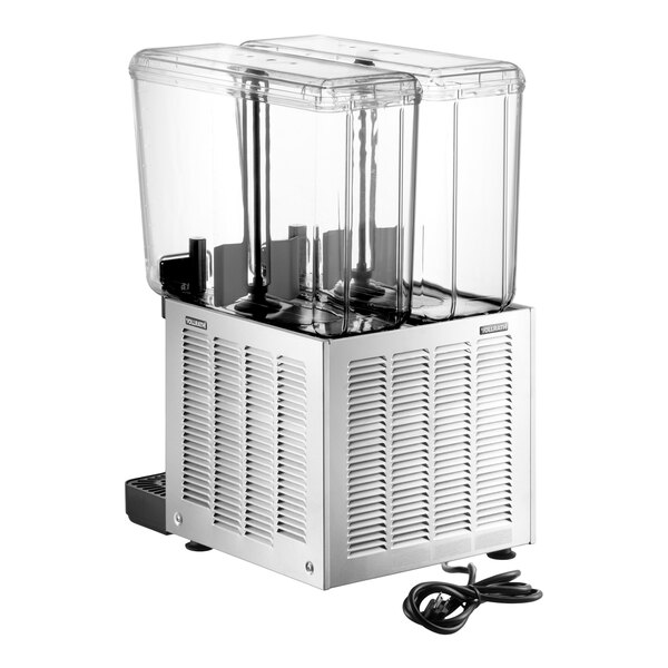 Vollrath VBBE2-37-S Double 5.28 Gallon Bowl Refrigerated Beverage Dispenser with Stirring Paddle Circulation - 115V