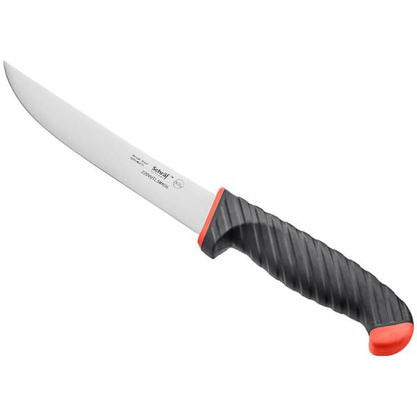 A Schraf 6" utility knife with a black handle.