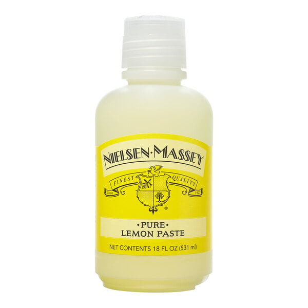 A Nielsen-Massey 18 fl. oz. bottle of Pure Lemon Paste.