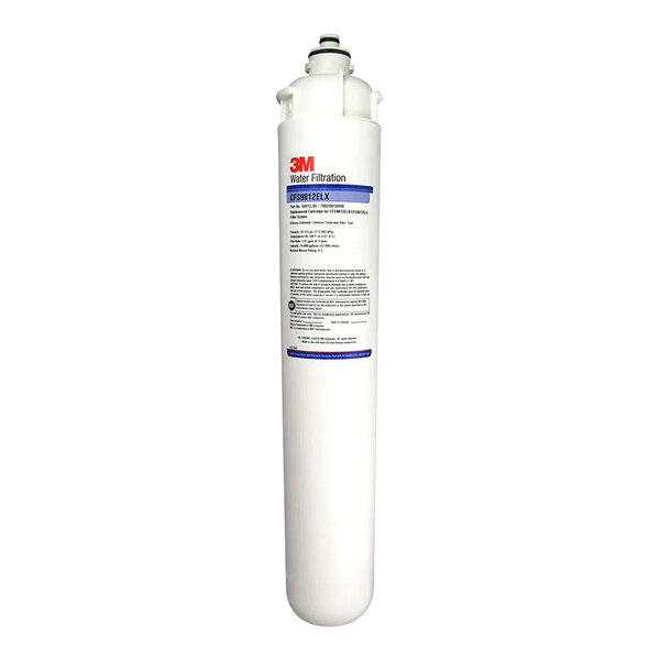 A white 3M water filter cartridge with blue and black text.