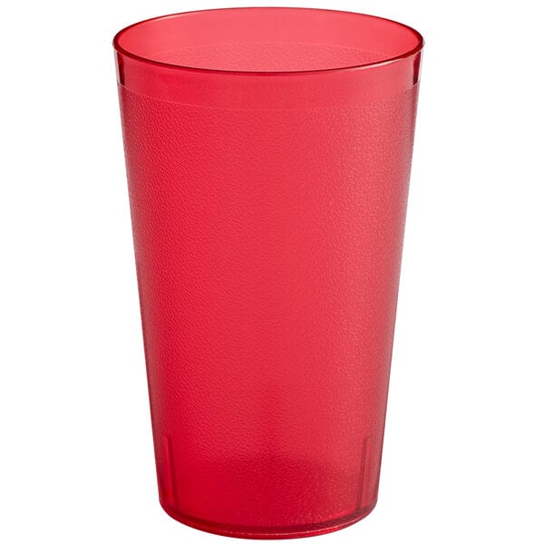 a red cup with a lid