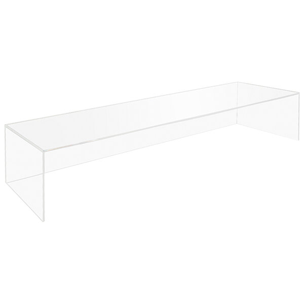 A clear rectangular object with metal legs.