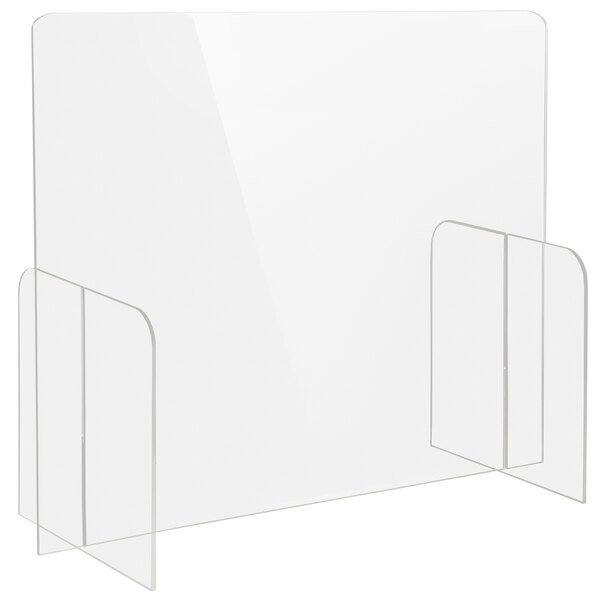 A clear plastic screen with two clear plastic holders.