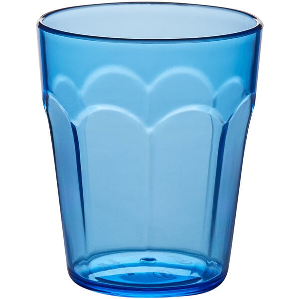 Choice 20 oz. Blue SAN Plastic Paneled Tumbler - 12/Pack