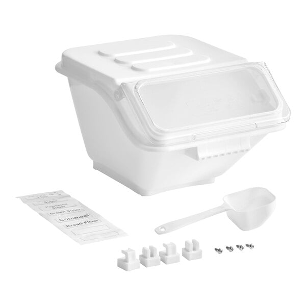 Baker's Lane 2.6 Gallon / 40 Cup Clip-In Shelf Ingredient Bin with Flip Lid, Label Sheet, and Scoop