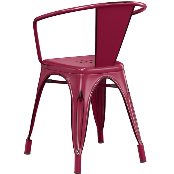 a red chair with a back