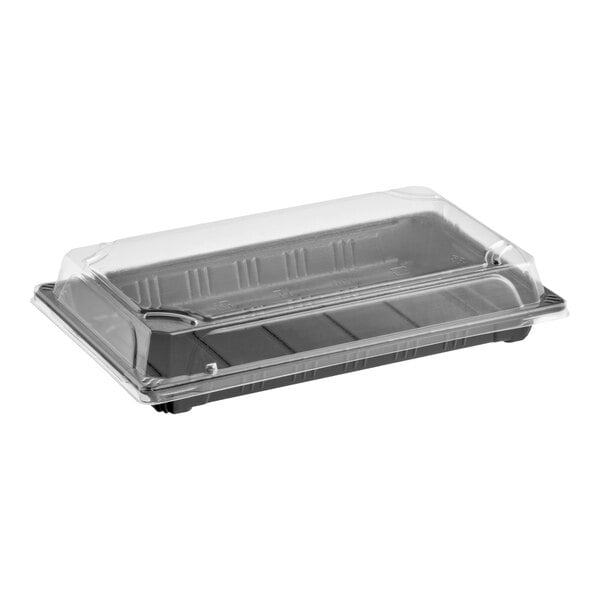 Emperor's Select 5 1/4" x 8 1/2" Extra Large Sushi Container with Lid - 300/Case