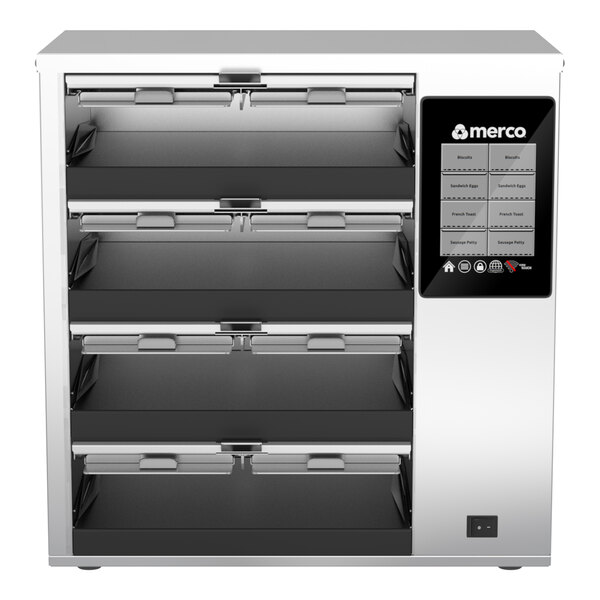 Merco MHG42SAT2W MercoMax 4 Shelf / 8 Pan Dual-Sided Visual Holding Bin Cabinet - 208/240V; 3680W