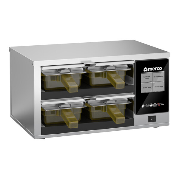 Merco MHG22SAT1W MercoMax 2 Shelf / 4 Pan Visual Holding Bin Cabinet - 120V; 1920W