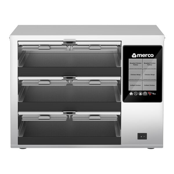 Merco MHG32SAT2W MercoMax 3 Shelf / 6 Pan Dual-Sided Visual Holding Bin Cabinet - 208/240V; 1840W