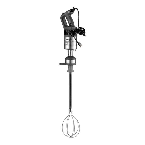A Robot Coupe MP450XLFW immersion blender with a whisk attachment.