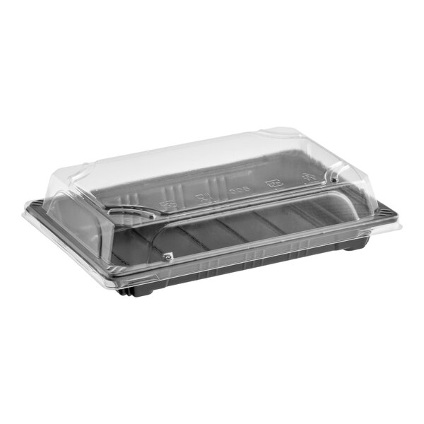 Emperor's Select 4 1/2" x 6 1/2" Medium Sushi Container with Lid - 500/Case