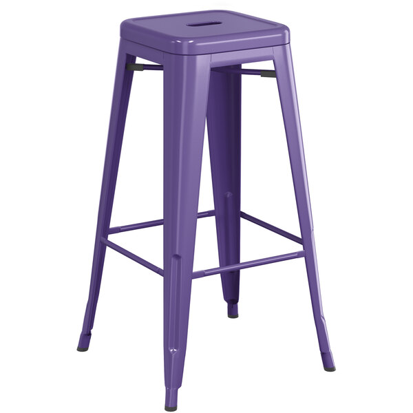 purple metal stool