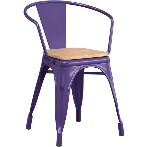 purple wooden chair