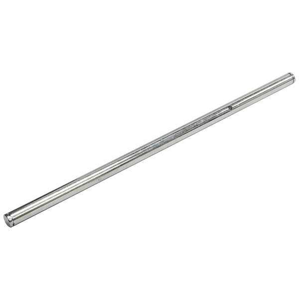 A long metal rod with a handle on a white background.