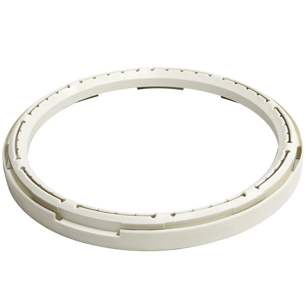 A white circular glide ring with a hole in the middle.