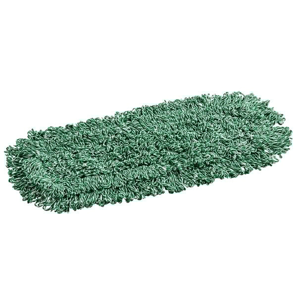 A green Rubbermaid microfiber loop dust mop.