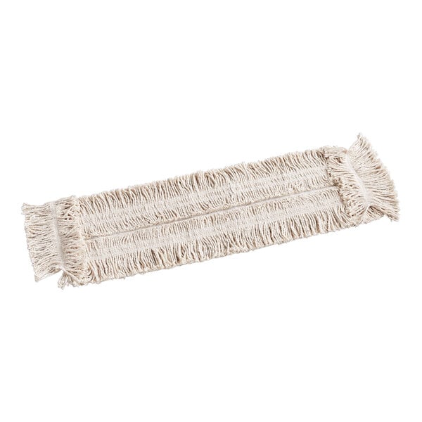 A white Rubbermaid cut-end disposable cotton dust mop.
