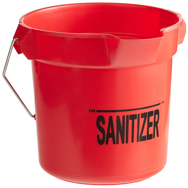 Rubbermaid 1834781 10 Qt. Red Sanitizer Bucket