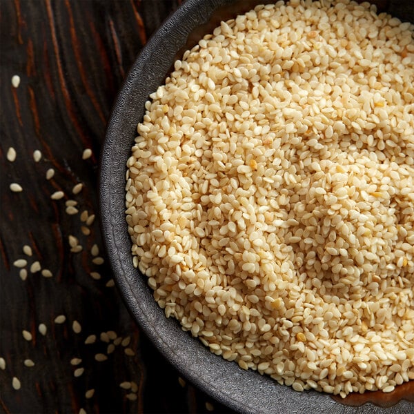 White sesame seeds in a bowl
